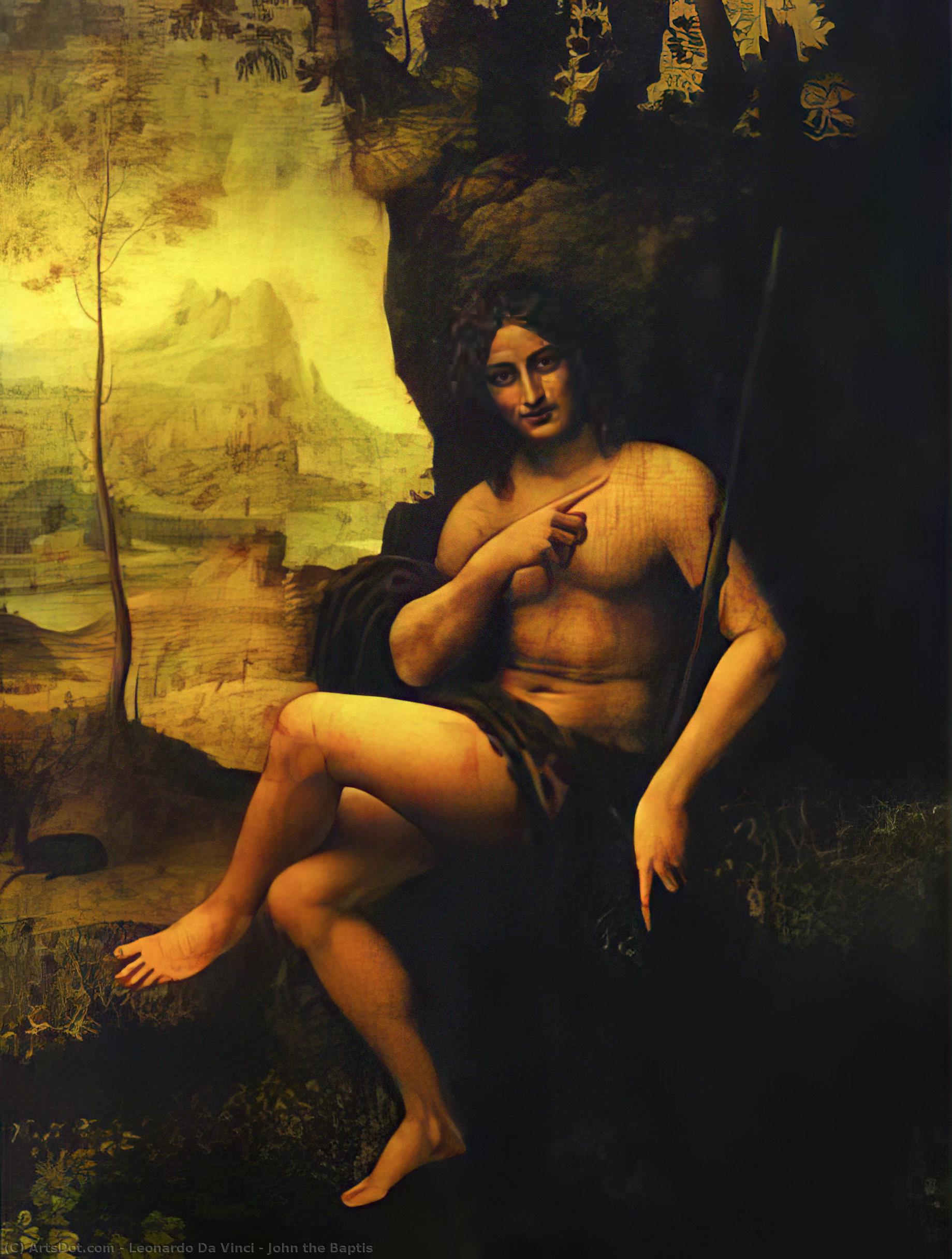 Wikioo.org – La Enciclopedia de las Bellas Artes - Pintura, Obras de arte de Leonardo Da Vinci - juan el bautis