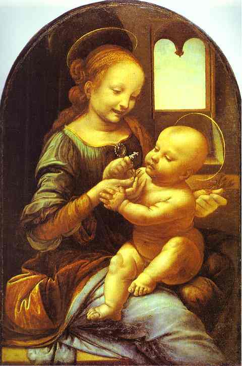 Wikioo.org - The Encyclopedia of Fine Arts - Painting, Artwork by Leonardo Da Vinci - Madonna Benois