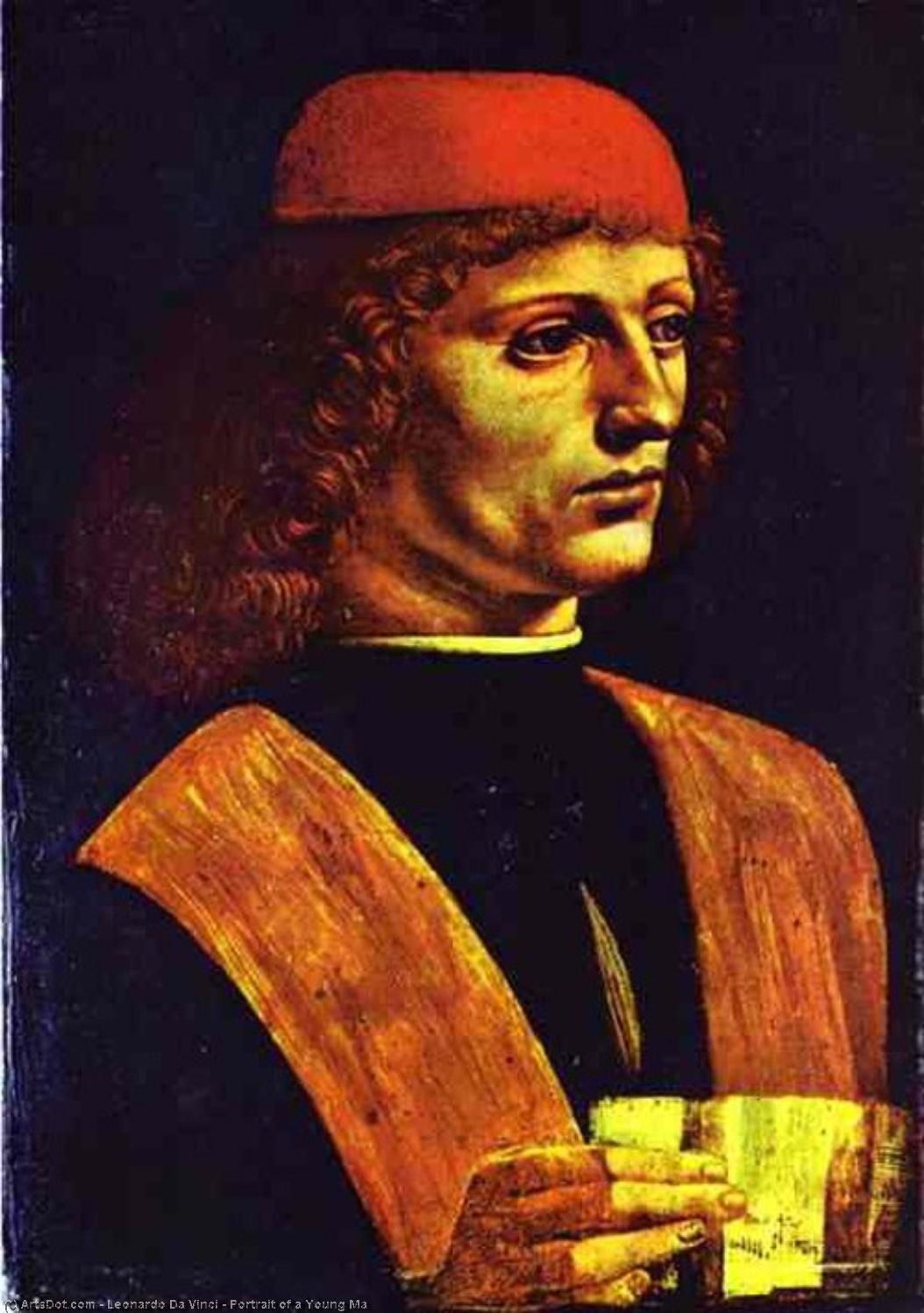 WikiOO.org - Encyclopedia of Fine Arts - Maleri, Artwork Leonardo Da Vinci - Portrait of a Young Ma