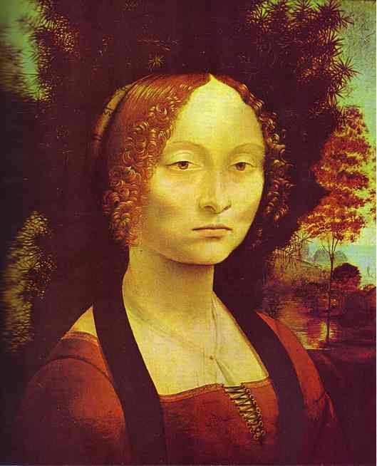 WikiOO.org – 美術百科全書 - 繪畫，作品 Leonardo Da Vinci - 吉涅夫拉的肖像 de'Benci