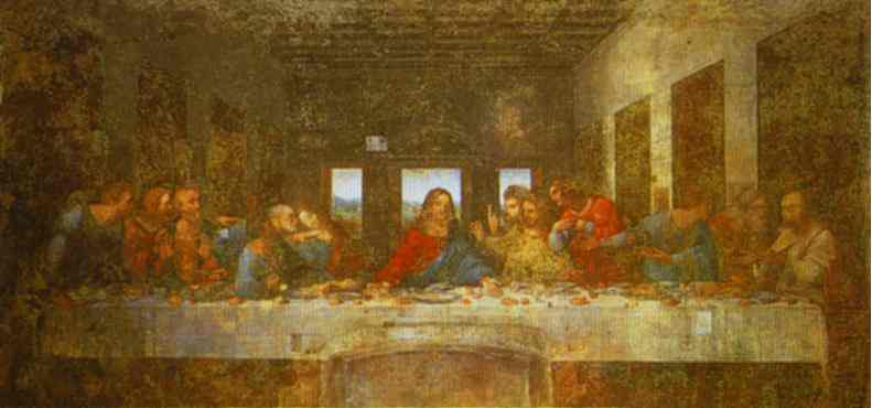 Wikioo.org - The Encyclopedia of Fine Arts - Painting, Artwork by Leonardo Da Vinci - The Last Supper