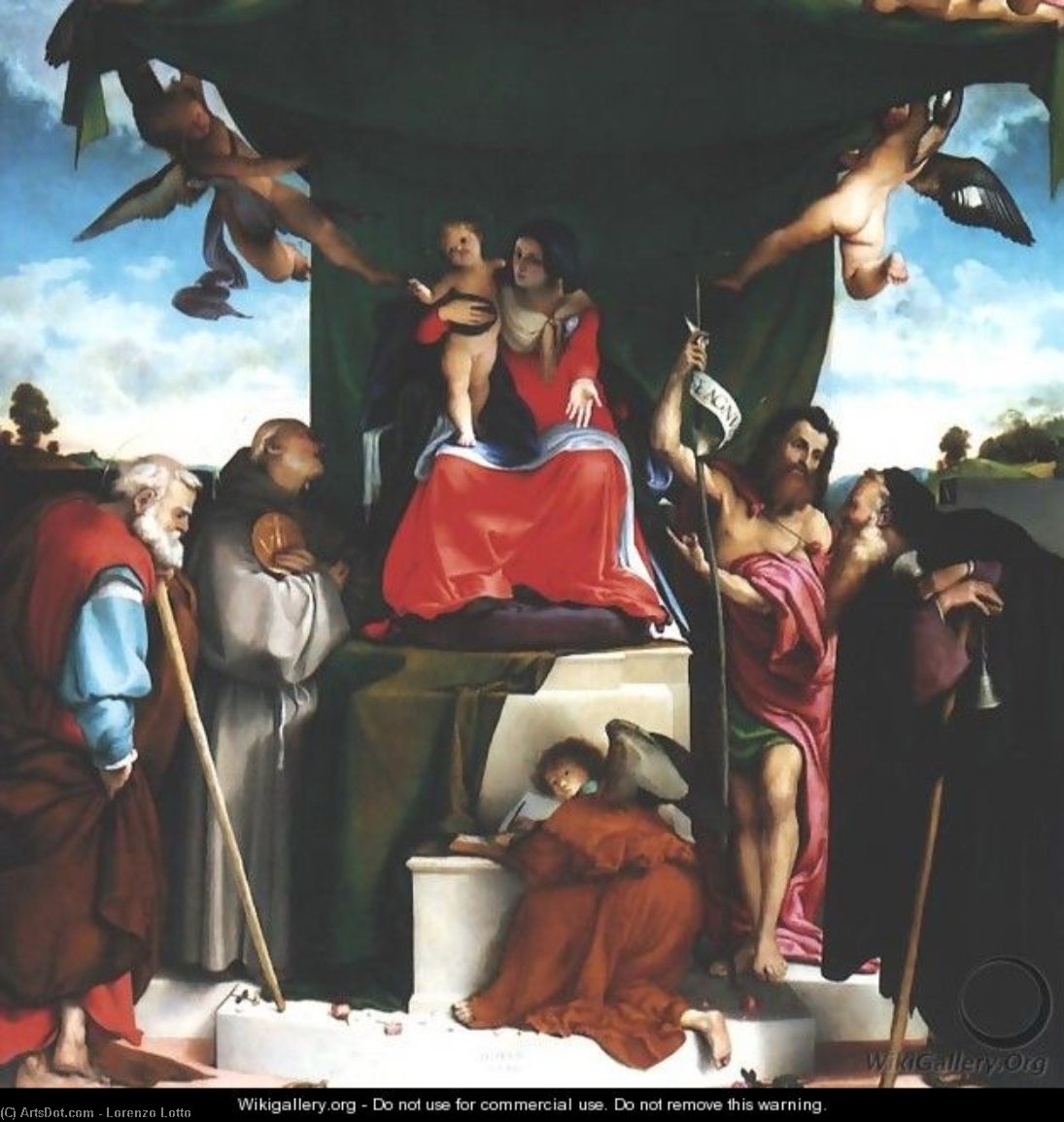 Wikioo.org - The Encyclopedia of Fine Arts - Painting, Artwork by Lorenzo Lotto - San Bernandino Altarpiece