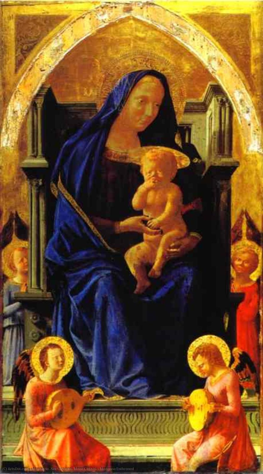 Wikioo.org - The Encyclopedia of Fine Arts - Painting, Artwork by Masaccio (Ser Giovanni, Mone Cassai) - Madonna Enthroned