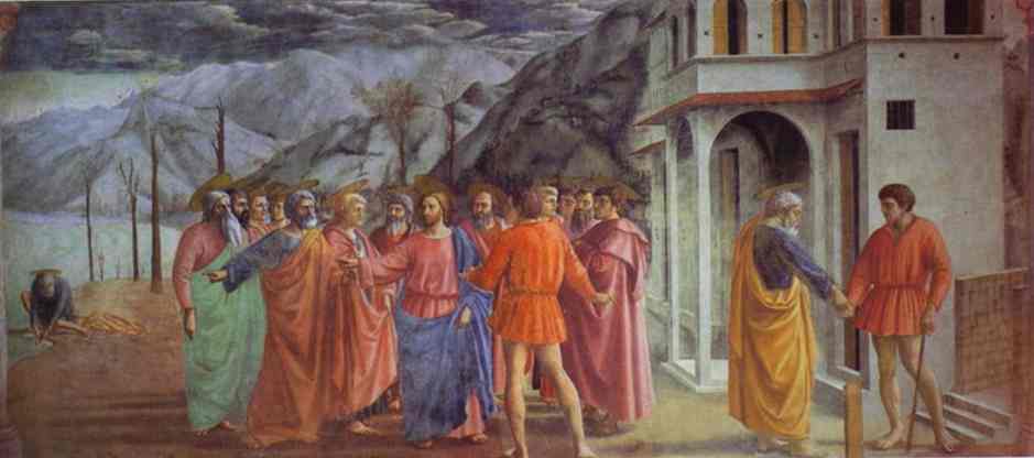 WikiOO.org - Enciclopedia of Fine Arts - Pictura, lucrări de artă Masaccio (Ser Giovanni, Mone Cassai) - Rendering of the Tribute Money