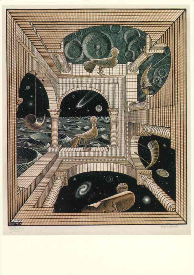 WikiOO.org - Enciclopedia of Fine Arts - Pictura, lucrări de artă Maurits Cornelis Escher - Another World III