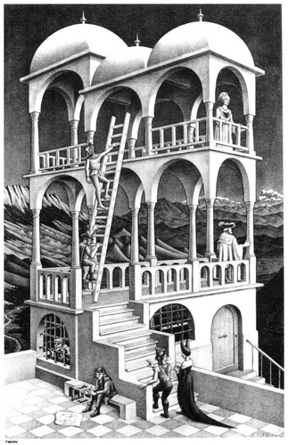 Wikioo.org - The Encyclopedia of Fine Arts - Painting, Artwork by Maurits Cornelis Escher - BELVEDERE