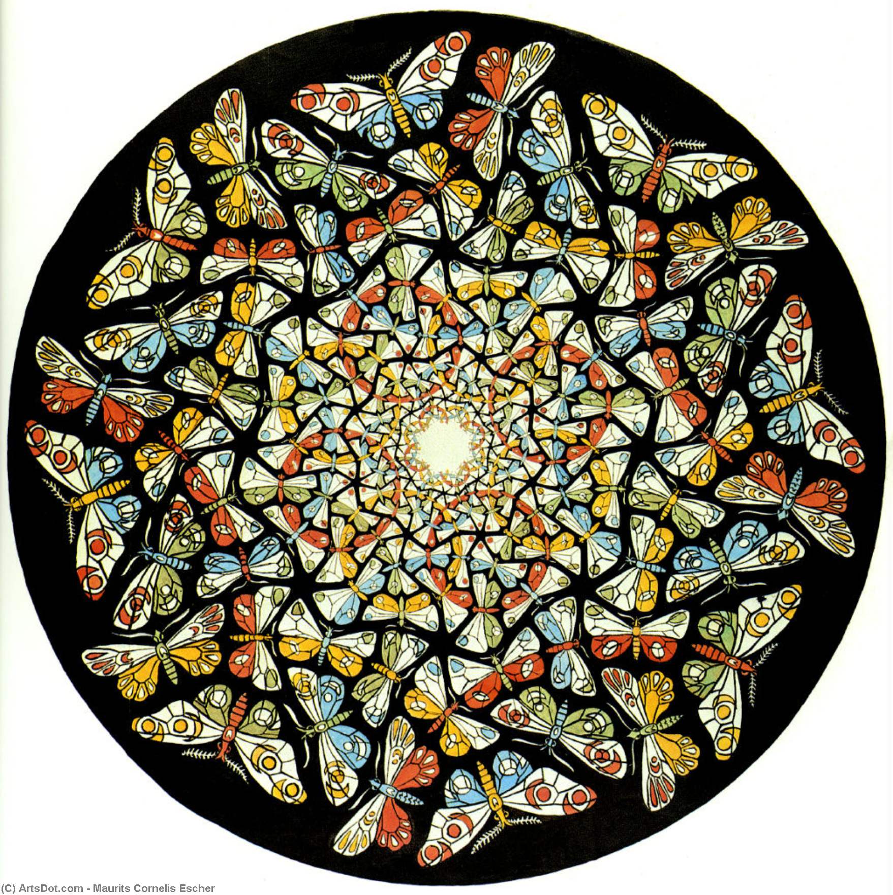 WikiOO.org - Encyclopedia of Fine Arts - Maalaus, taideteos Maurits Cornelis Escher - Butterflies