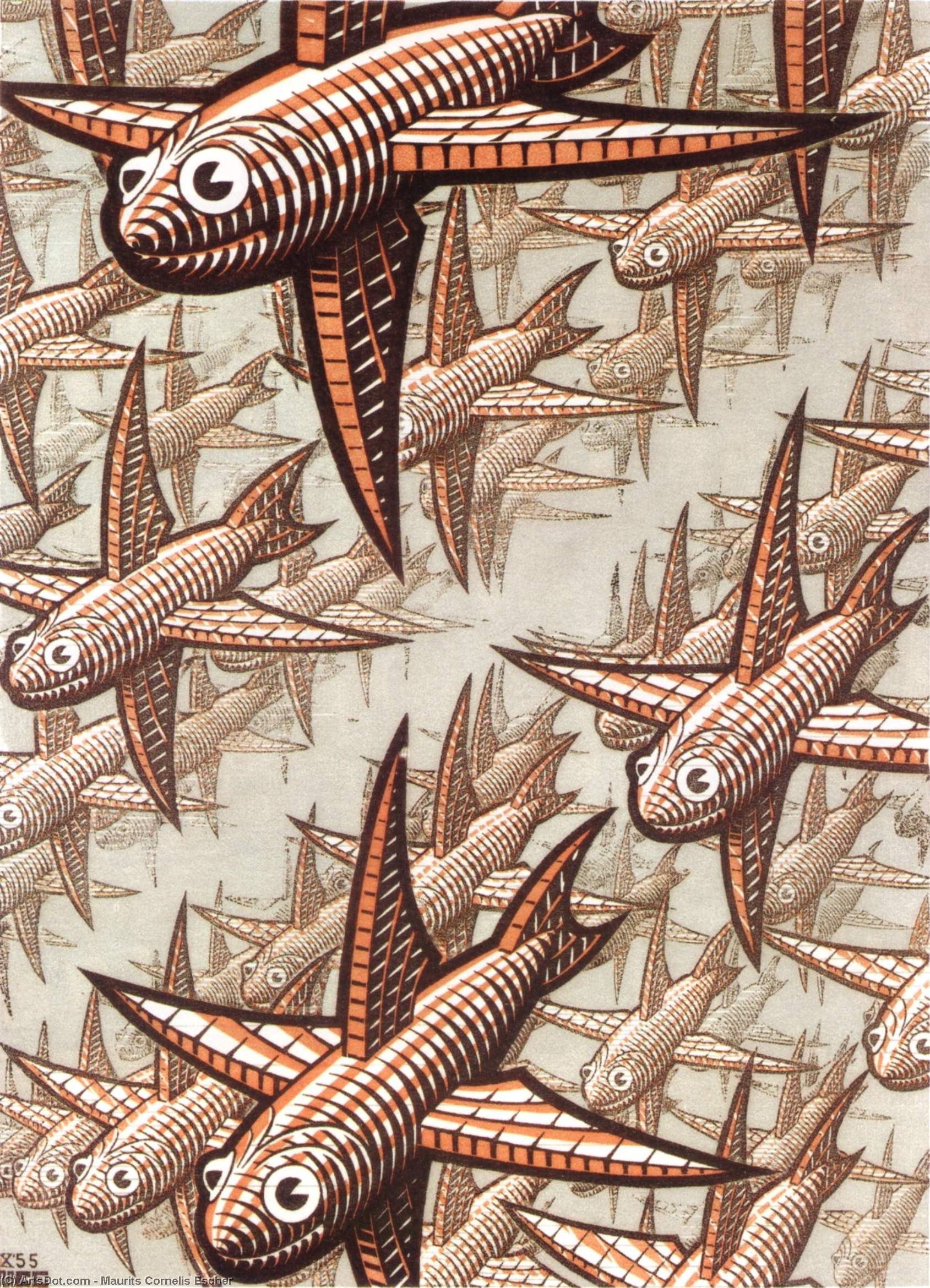 WikiOO.org - Enciclopedia of Fine Arts - Pictura, lucrări de artă Maurits Cornelis Escher - Depth