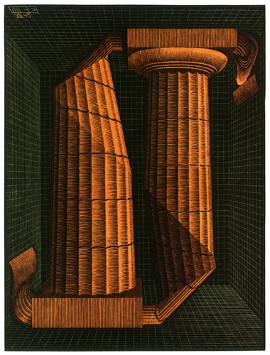 WikiOO.org - Encyclopedia of Fine Arts - Lukisan, Artwork Maurits Cornelis Escher - Doric Columns