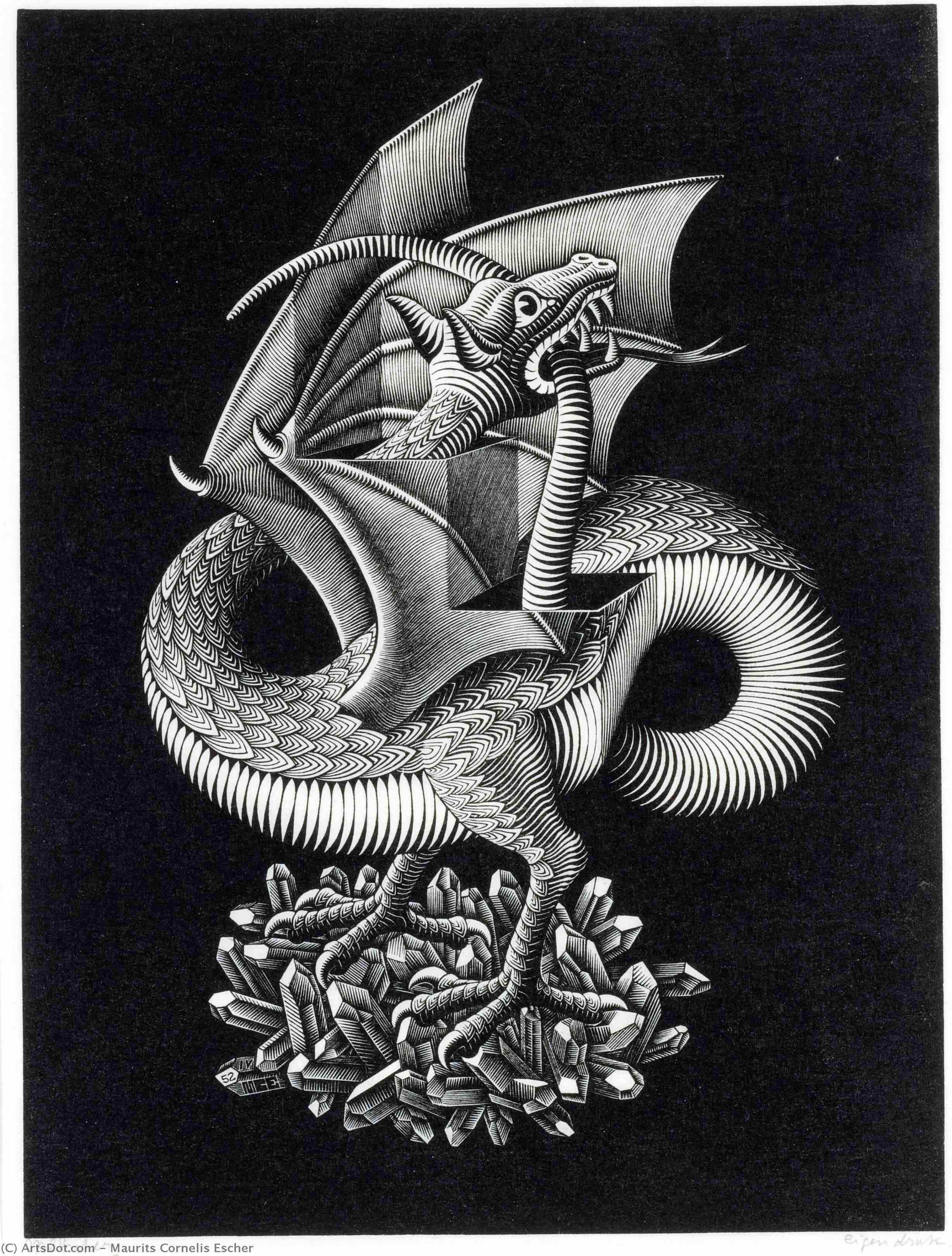 WikiOO.org - 백과 사전 - 회화, 삽화 Maurits Cornelis Escher - Dragon