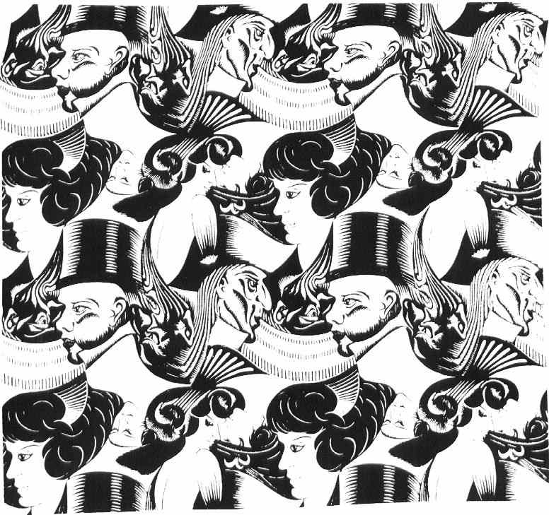 WikiOO.org - Енциклопедия за изящни изкуства - Живопис, Произведения на изкуството Maurits Cornelis Escher - Eight Heads
