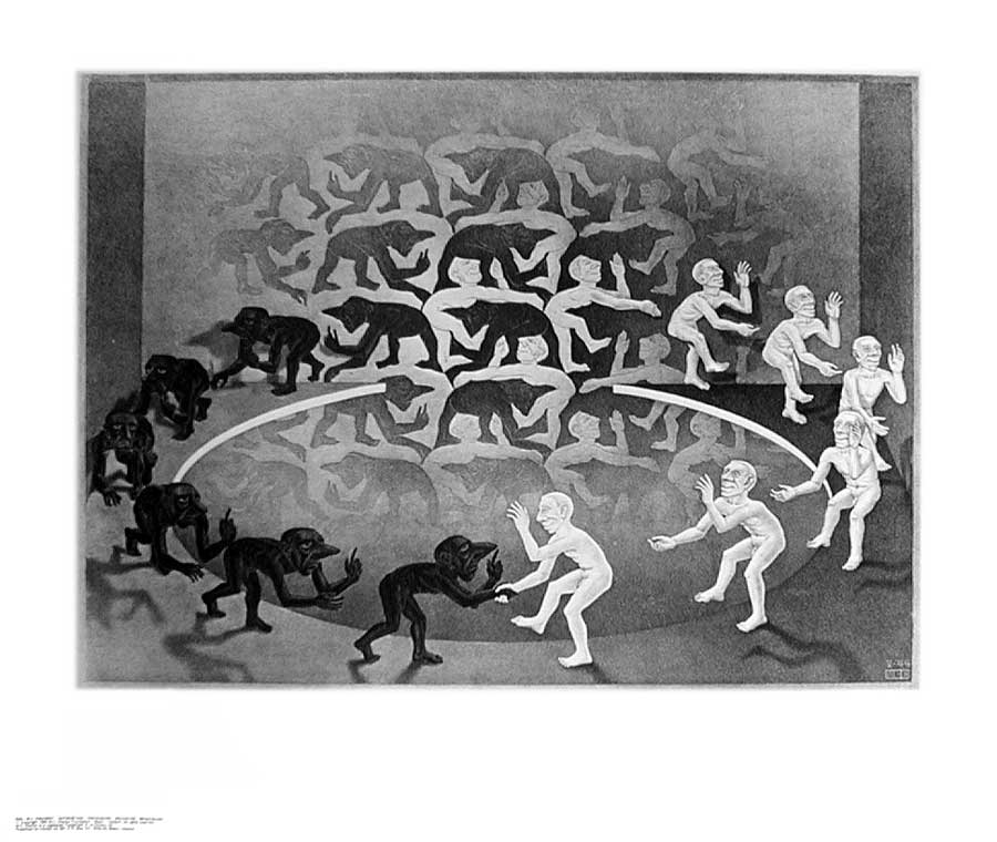 Wikioo.org – L'Enciclopedia delle Belle Arti - Pittura, Opere di Maurits Cornelis Escher - Encounter 1944