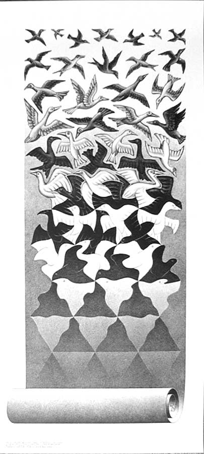 Wikioo.org - The Encyclopedia of Fine Arts - Painting, Artwork by Maurits Cornelis Escher - Liberation, 1955