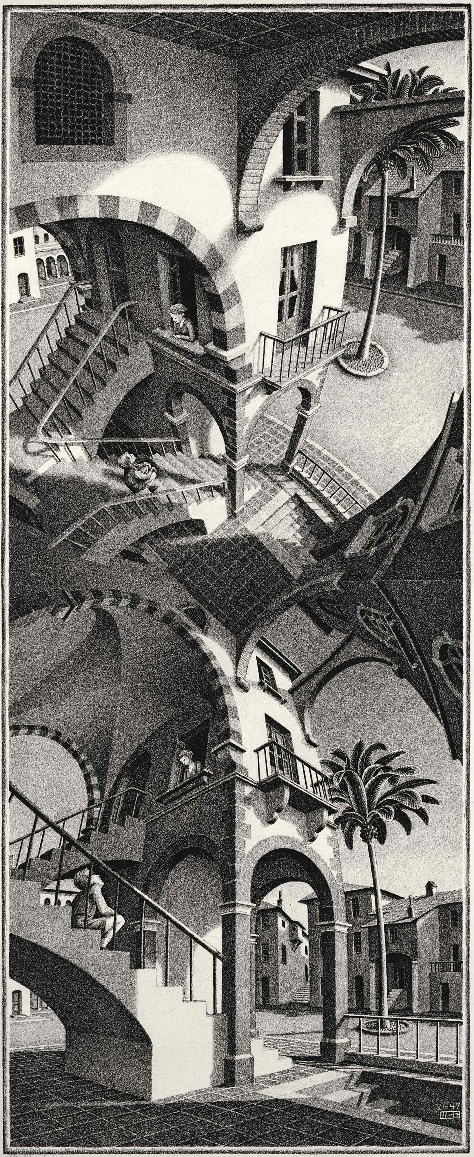 WikiOO.org - Encyclopedia of Fine Arts - Schilderen, Artwork Maurits Cornelis Escher - Perspective