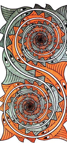 WikiOO.org - Encyclopedia of Fine Arts - Maalaus, taideteos Maurits Cornelis Escher - swirlfish