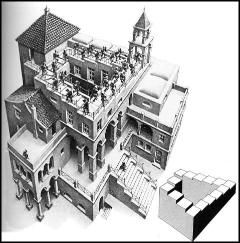 WikiOO.org - Енциклопедія образотворчого мистецтва - Живопис, Картини
 Maurits Cornelis Escher - treppauf-treppab