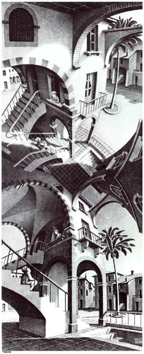 WikiOO.org - Encyclopedia of Fine Arts - Malba, Artwork Maurits Cornelis Escher - UP AND DOWN