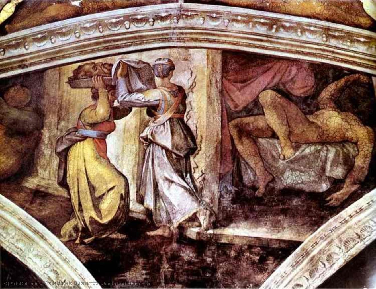 WikiOO.org – 美術百科全書 - 繪畫，作品 Michelangelo Buonarroti - 朱迪思和霍洛弗涅斯