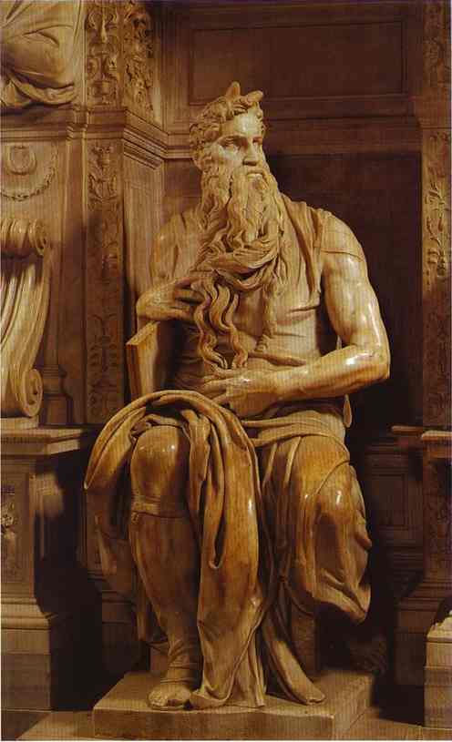 WikiOO.org - Enciclopedia of Fine Arts - Pictura, lucrări de artă Michelangelo Buonarroti - Moses