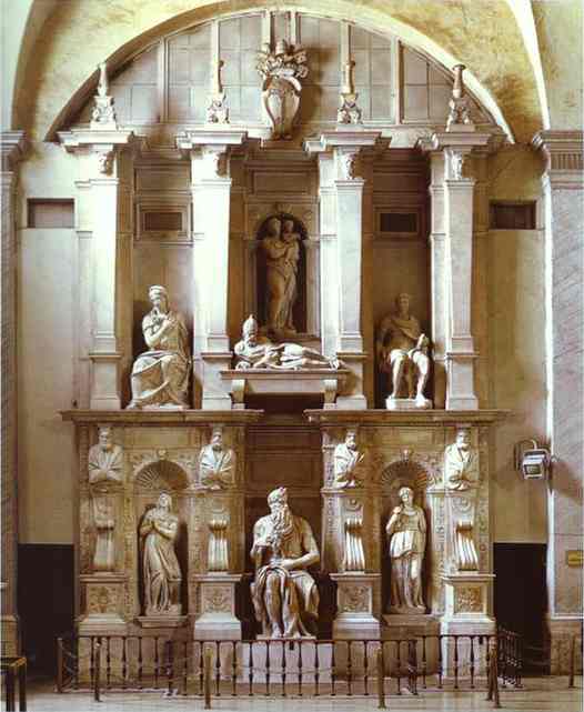WikiOO.org - Enciklopedija dailės - Tapyba, meno kuriniai Michelangelo Buonarroti - The Tomb of the Pope Julius II