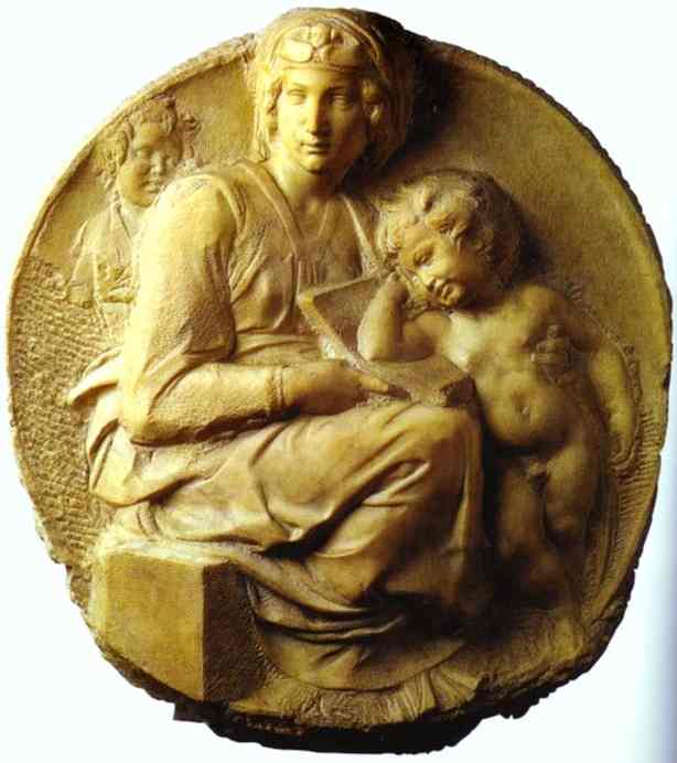 WikiOO.org - Enciclopedia of Fine Arts - Pictura, lucrări de artă Michelangelo Buonarroti - Tondo Pitt