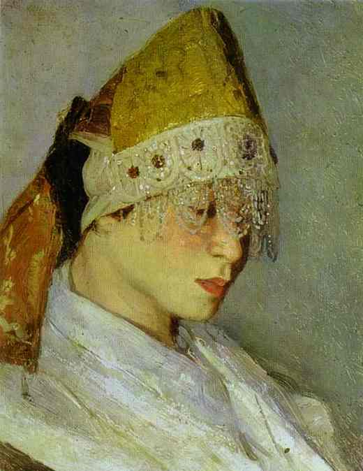 WikiOO.org - Encyclopedia of Fine Arts - Maalaus, taideteos Mikhail Nesterov - A Girl with Kokoshni