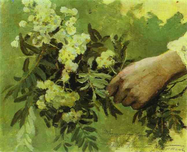Wikioo.org – L'Encyclopédie des Beaux Arts - Peinture, Oeuvre de Mikhail Nesterov - Un coup de main avec des fleurs