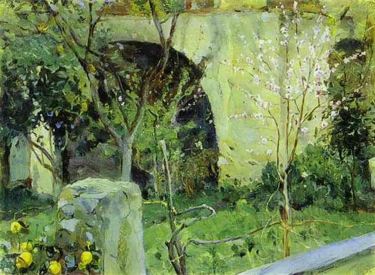 Wikioo.org - The Encyclopedia of Fine Arts - Painting, Artwork by Mikhail Nesterov - Capri. Almond trees in blossom.
