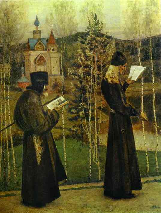 Wikioo.org - The Encyclopedia of Fine Arts - Painting, Artwork by Mikhail Nesterov - On the Eve of Annunciation Feast