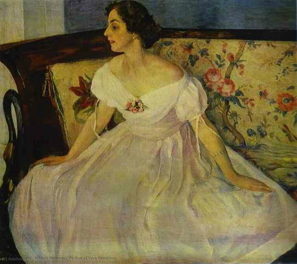 Wikioo.org - The Encyclopedia of Fine Arts - Painting, Artwork by Mikhail Nesterov - Portrait of Vera Nesterova