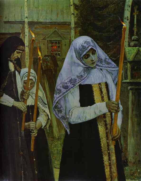 Wikioo.org - The Encyclopedia of Fine Arts - Painting, Artwork by Mikhail Nesterov - Taking the Vei