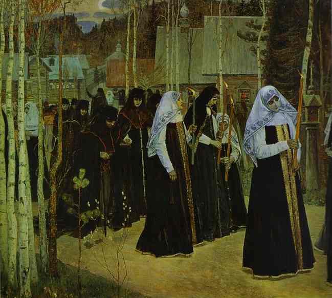 Wikioo.org - The Encyclopedia of Fine Arts - Painting, Artwork by Mikhail Nesterov - Taking the Veil
