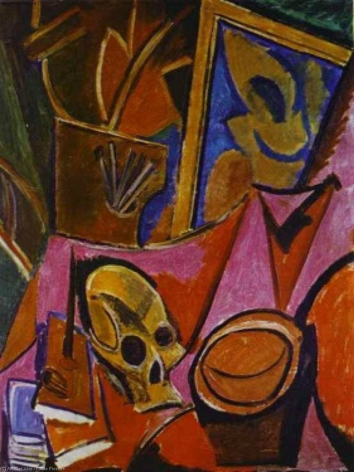 WikiOO.org - Енциклопедия за изящни изкуства - Живопис, Произведения на изкуството Pablo Picasso - Composition with a Skull