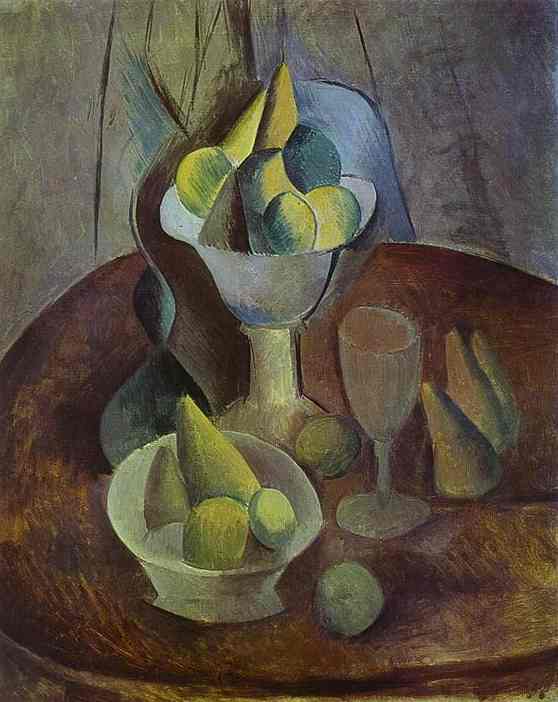 WikiOO.org - Güzel Sanatlar Ansiklopedisi - Resim, Resimler Pablo Picasso - Compotier, Fruit, and Glass