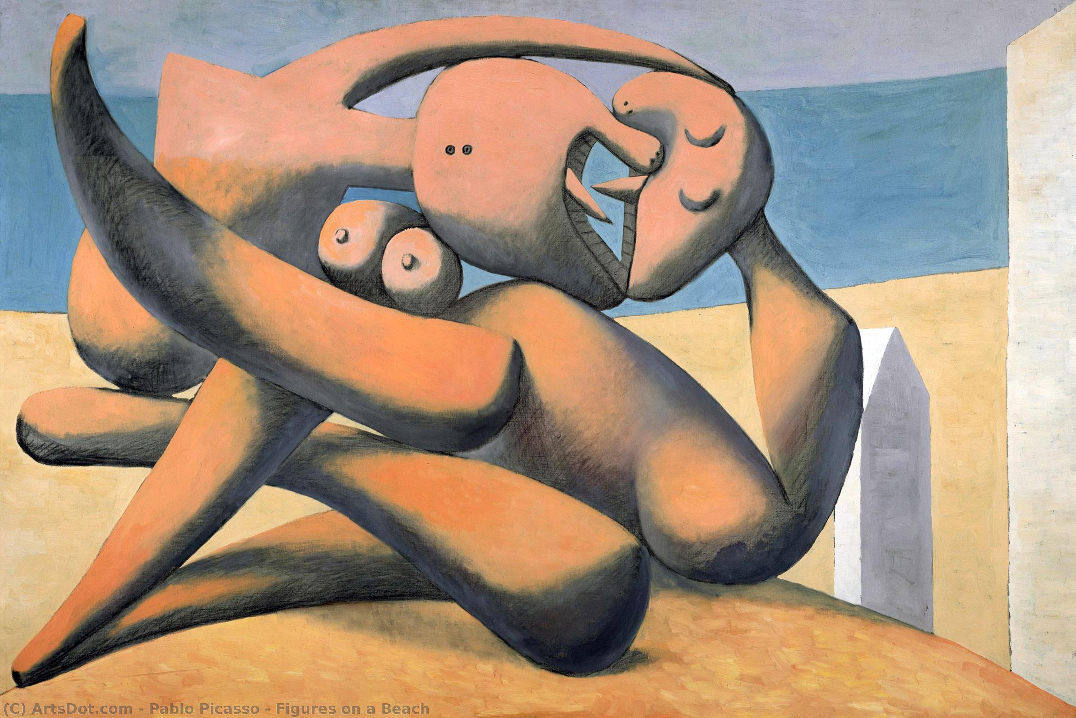 Wikioo.org – L'Enciclopedia delle Belle Arti - Pittura, Opere di Pablo Picasso - figure su un spiaggia