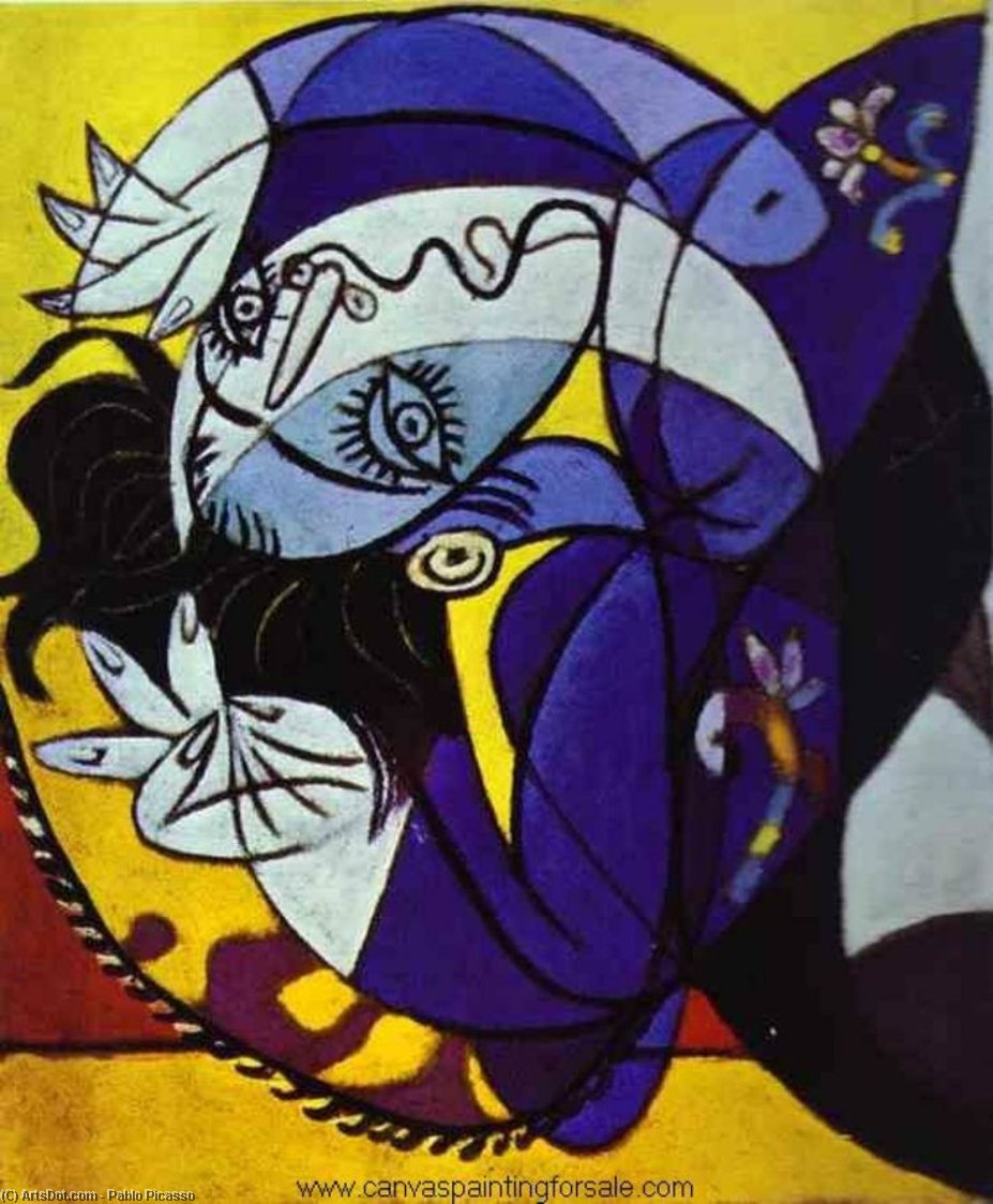 WikiOO.org - 百科事典 - 絵画、アートワーク Pablo Picasso - 少女 の上に 枕