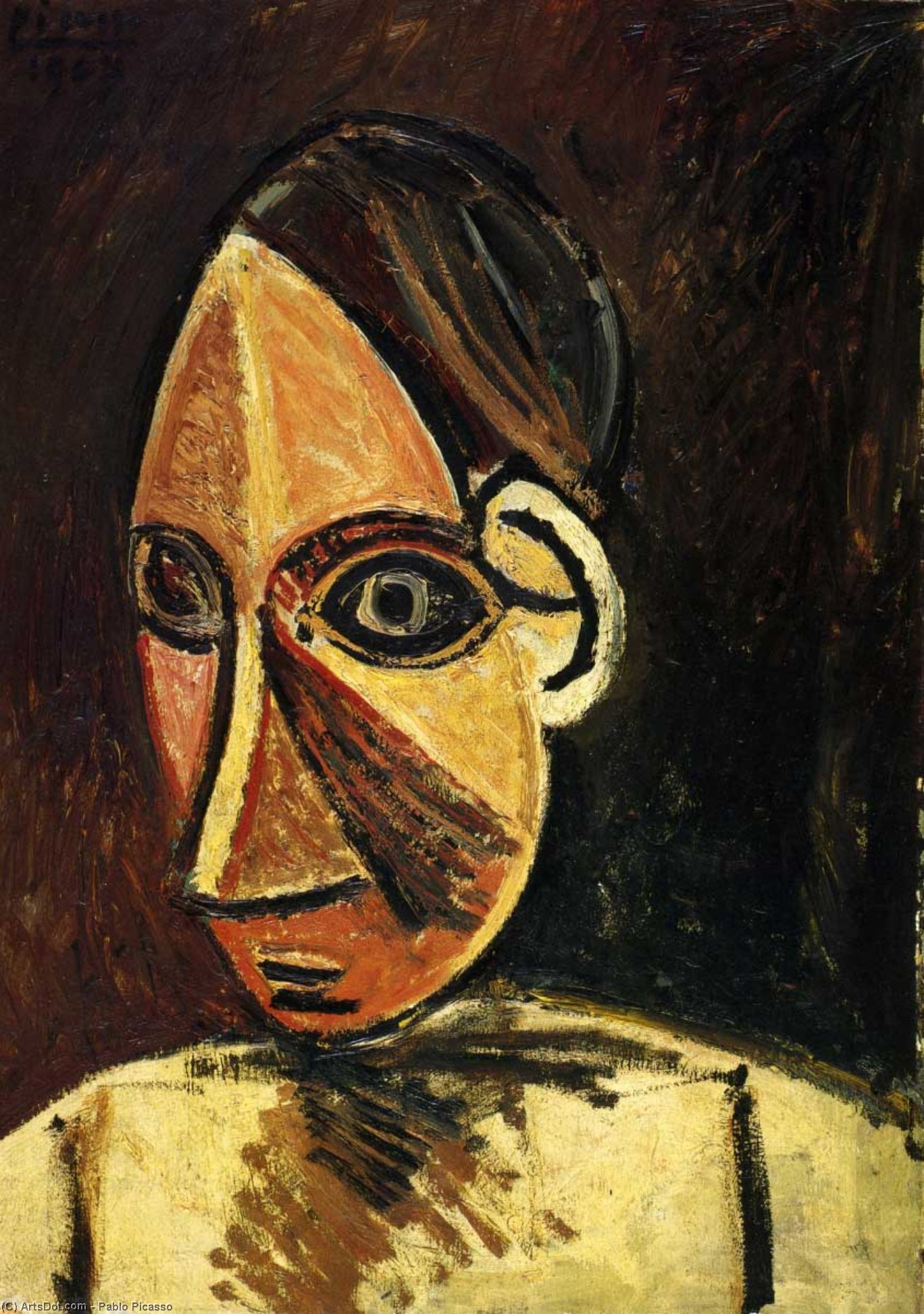 WikiOO.org - Encyclopedia of Fine Arts - Maleri, Artwork Pablo Picasso - Head of a Woman