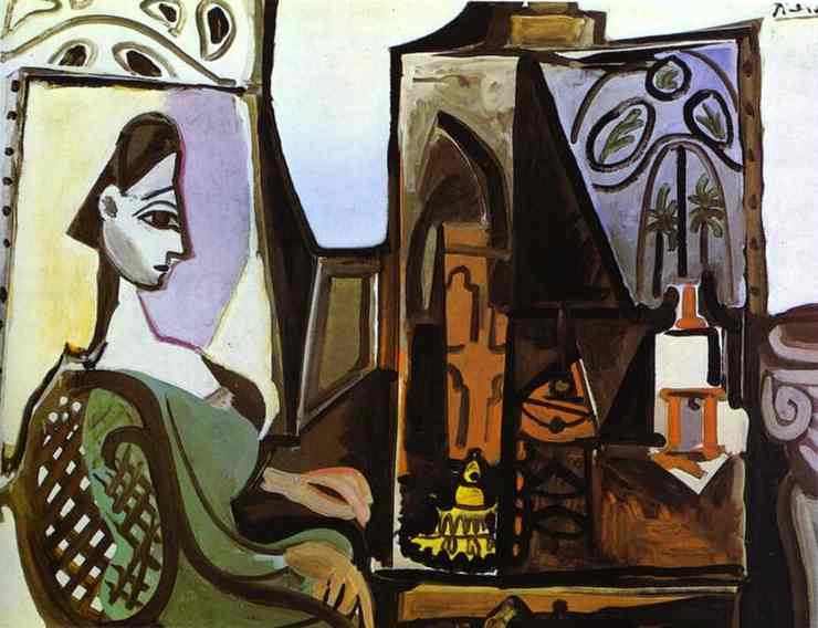 WikiOO.org - Encyclopedia of Fine Arts - Festés, Grafika Pablo Picasso - Jacqueline in the Studio