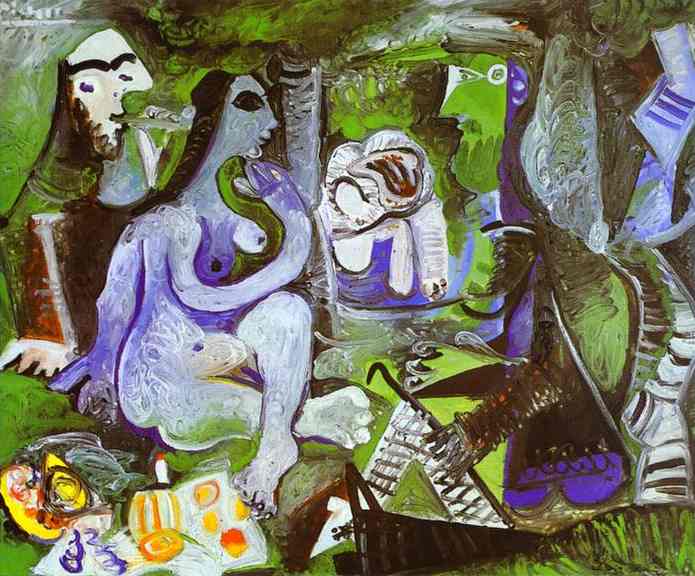 WikiOO.org - Encyclopedia of Fine Arts - Maalaus, taideteos Pablo Picasso - Luncheon on the Grass. After Manet