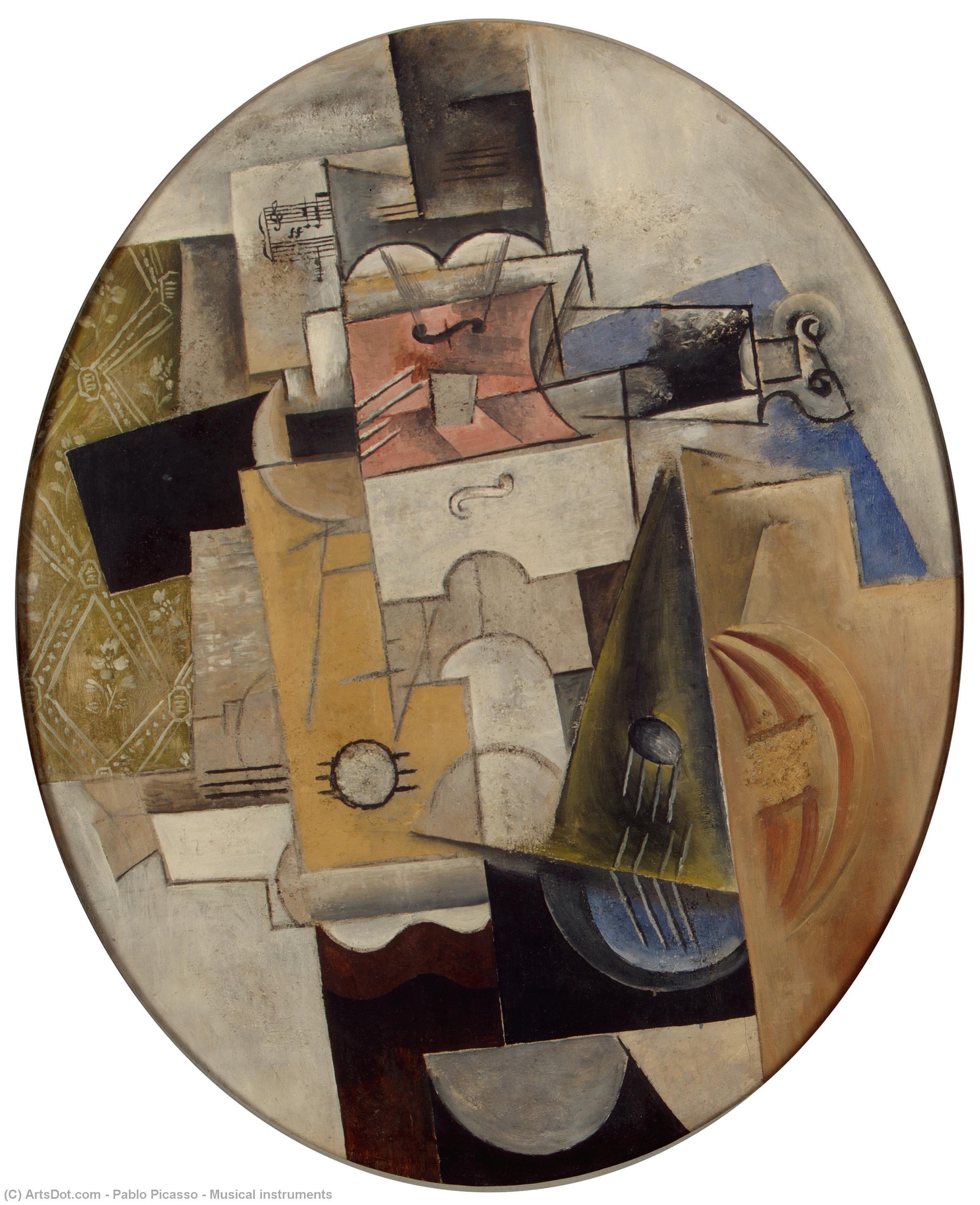 WikiOO.org - Encyclopedia of Fine Arts - Maleri, Artwork Pablo Picasso - Musical instruments