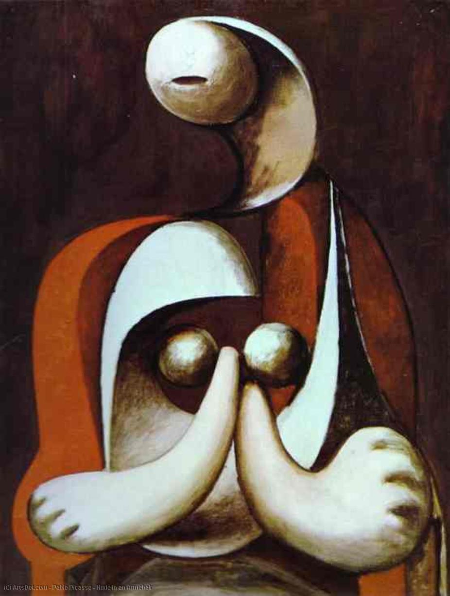 WikiOO.org - Εγκυκλοπαίδεια Καλών Τεχνών - Ζωγραφική, έργα τέχνης Pablo Picasso - Nude in an Armchair
