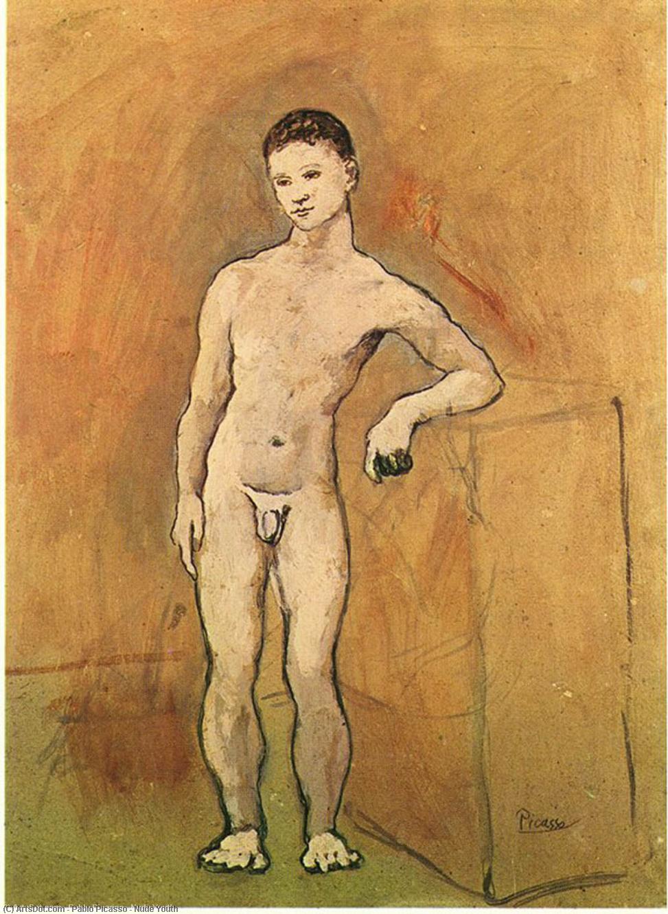 Wikoo.org - موسوعة الفنون الجميلة - اللوحة، العمل الفني Pablo Picasso - Nude Youth