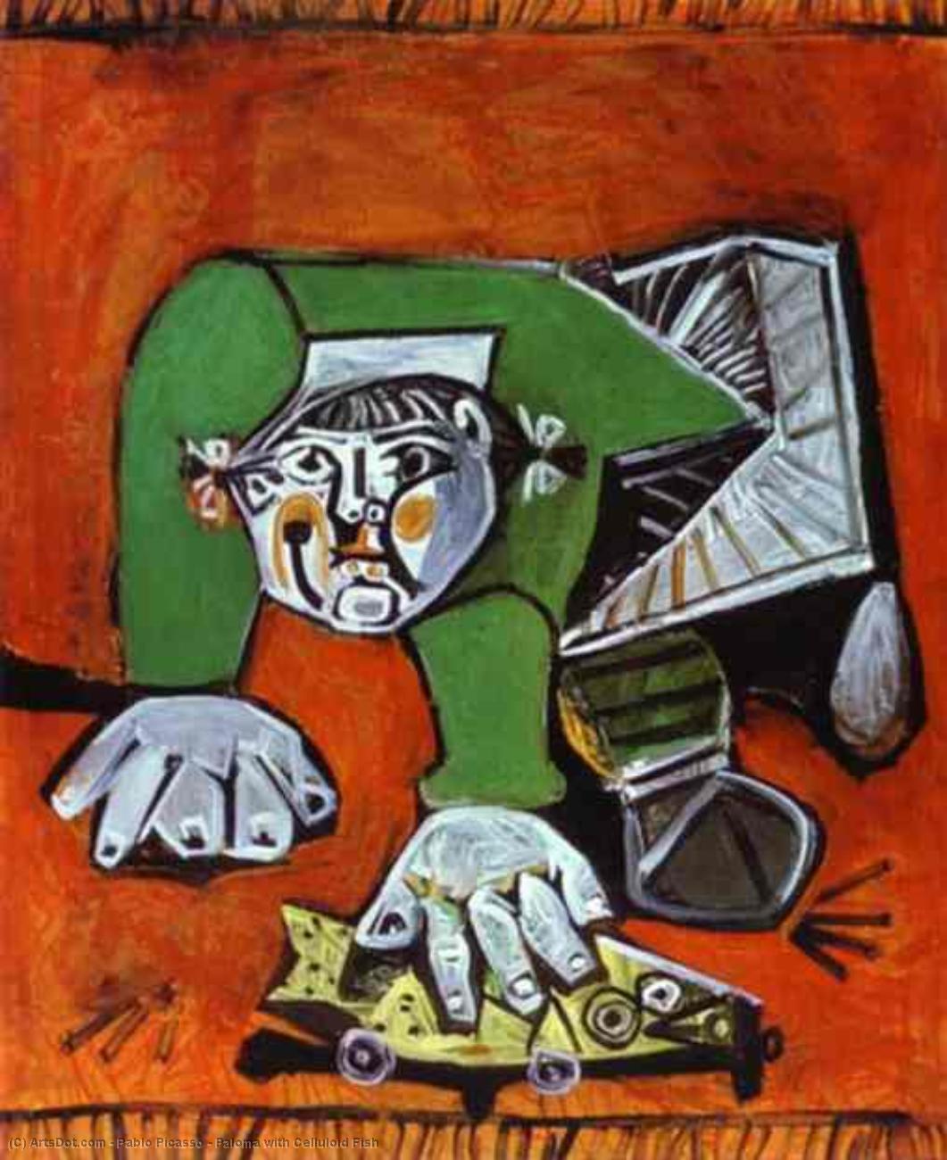 Wikioo.org – L'Enciclopedia delle Belle Arti - Pittura, Opere di Pablo Picasso - paloma con celluloide pesci