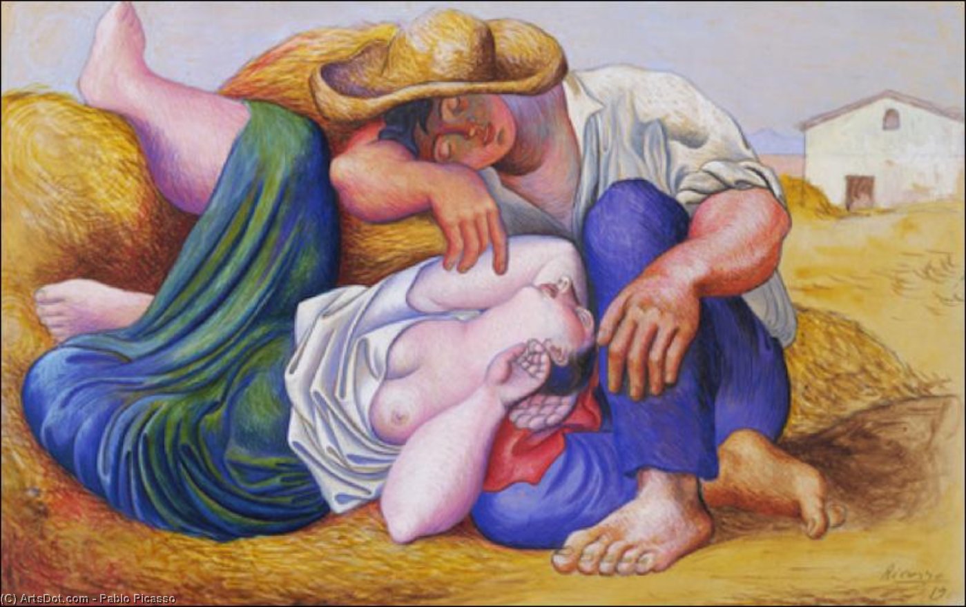 Wikioo.org – L'Enciclopedia delle Belle Arti - Pittura, Opere di Pablo Picasso - dormire contadini