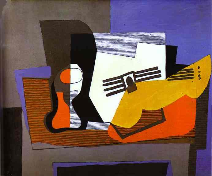 Wikioo.org - Bách khoa toàn thư về mỹ thuật - Vẽ tranh, Tác phẩm nghệ thuật Pablo Picasso - Still Life with Guitar
