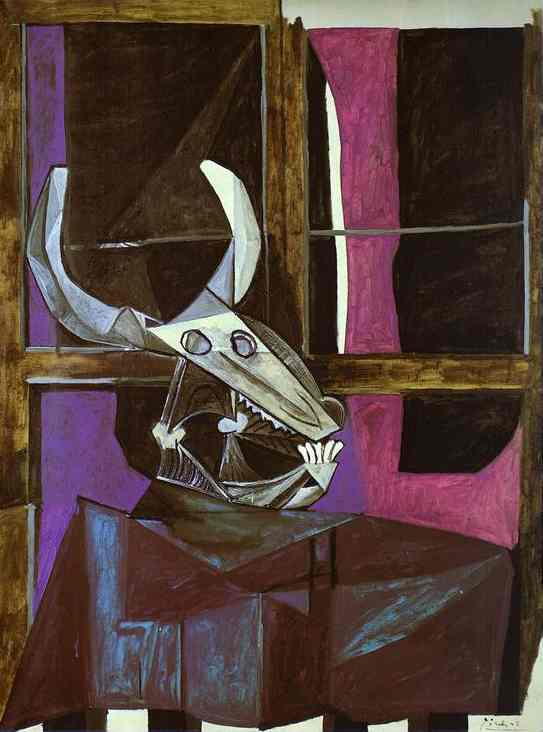 Wikioo.org - The Encyclopedia of Fine Arts - Painting, Artwork by Pablo Picasso - Still Life with Steer's Skull