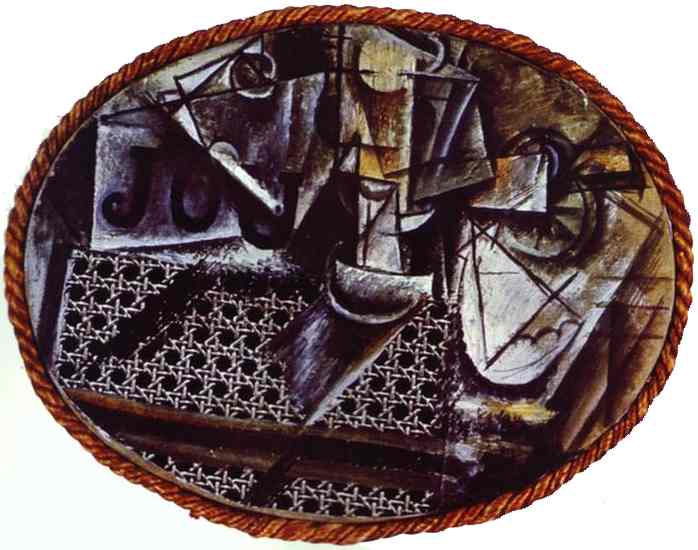 Wikioo.org - The Encyclopedia of Fine Arts - Painting, Artwork by Pablo Picasso - Still-Life with Chair Caning
