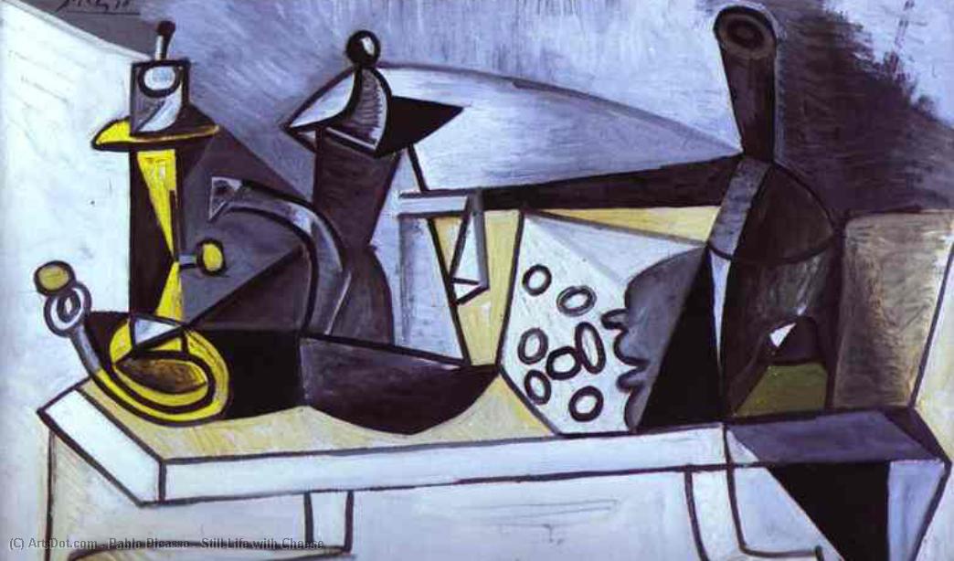 Wikioo.org – La Enciclopedia de las Bellas Artes - Pintura, Obras de arte de Pablo Picasso - bodegón con queso