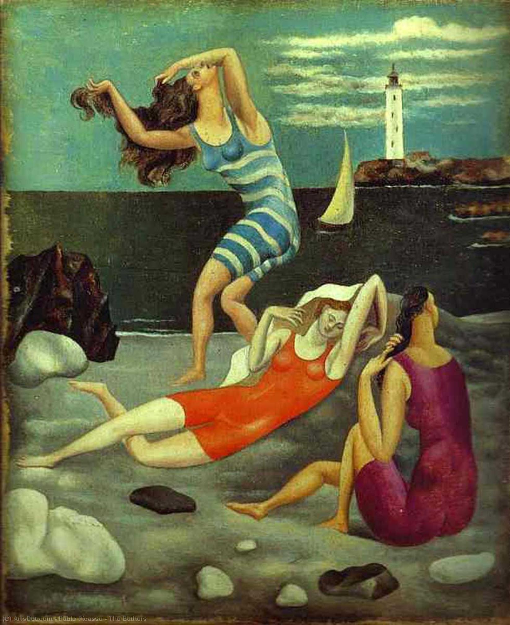 Wikoo.org - موسوعة الفنون الجميلة - اللوحة، العمل الفني Pablo Picasso - The Bathers