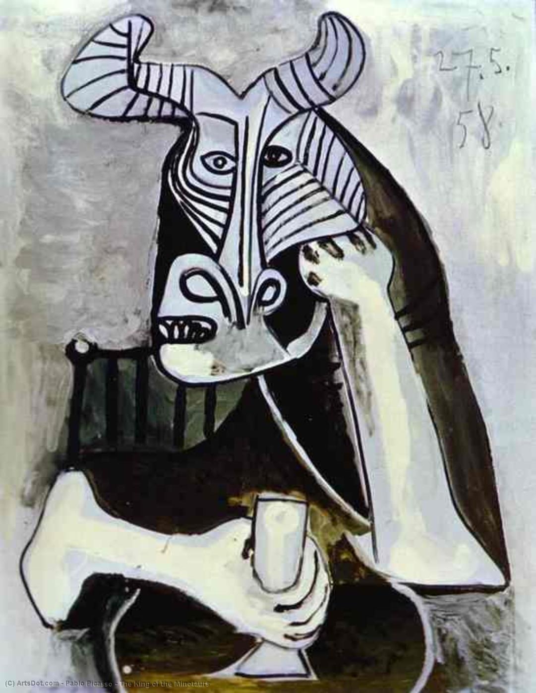 Wikioo.org – La Enciclopedia de las Bellas Artes - Pintura, Obras de arte de Pablo Picasso - el rey todaclasede  el  Minotauros